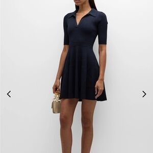 Simkhai Patricia mini ribbed polo dress black size medium